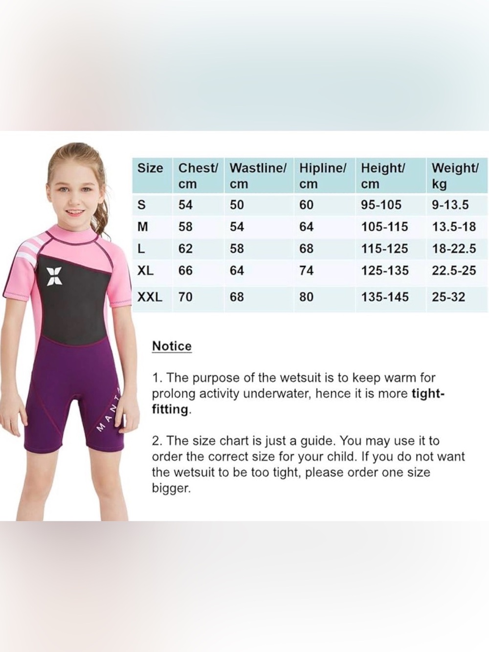 Manta‎ Wetsuit Youth XL Pink and Purple - Picture 9 of 9
